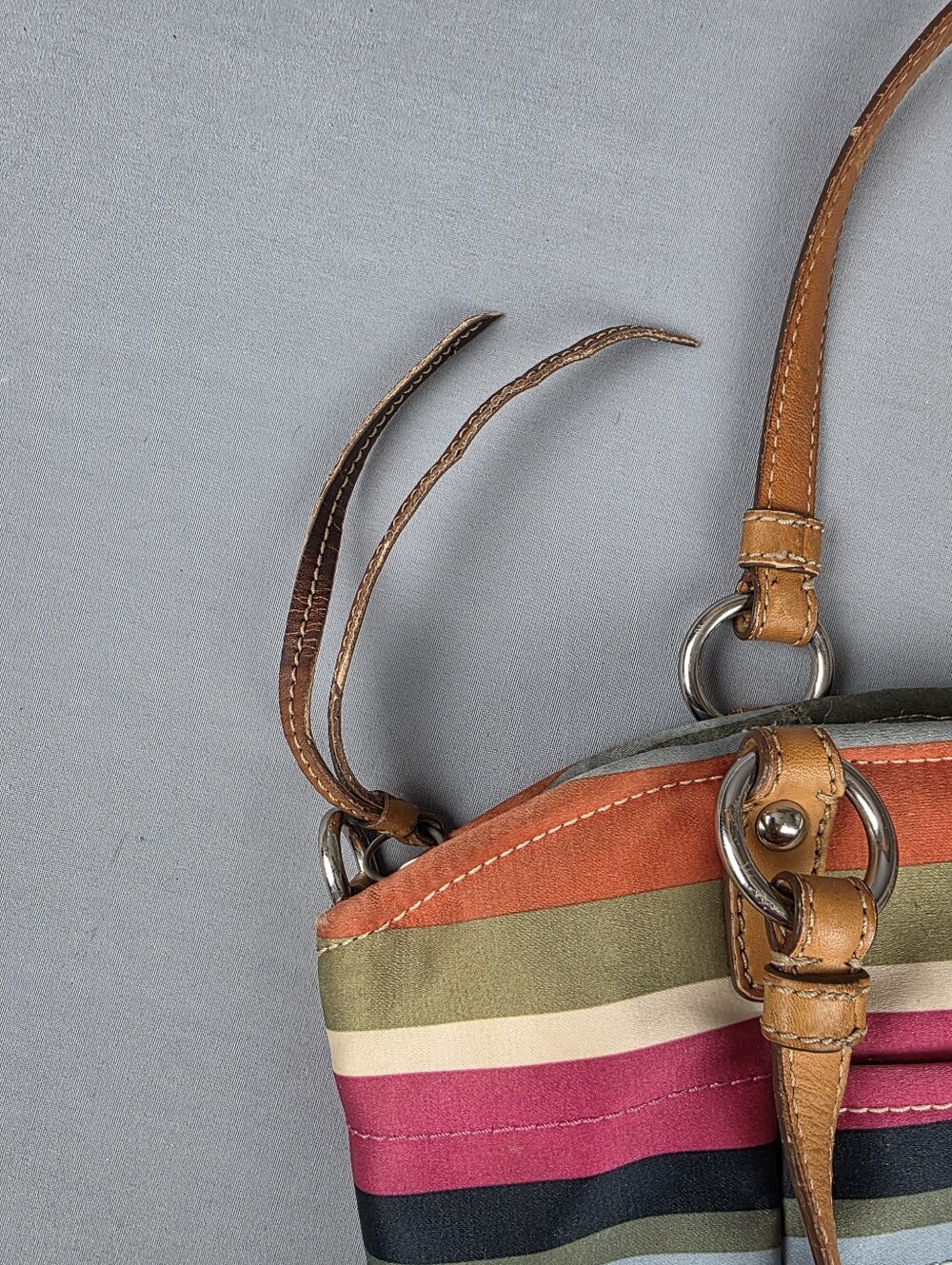 Vintage Coach Legacy Striped Shoulder Bag Purse 11 x 14 x 5 - Picture 11 of 13